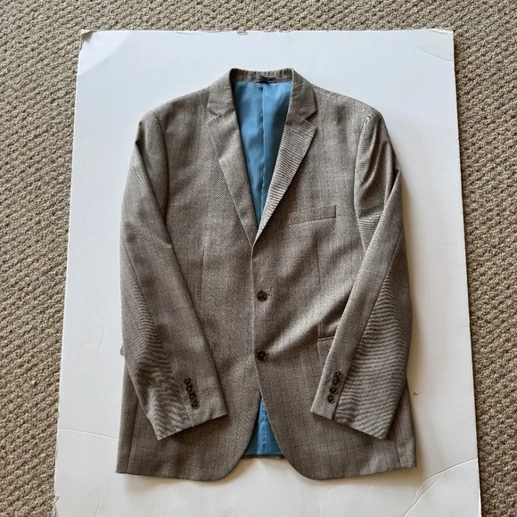 Johnston & Murphy Gray Plaid Blazer